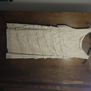 Gold, flapper style party dress